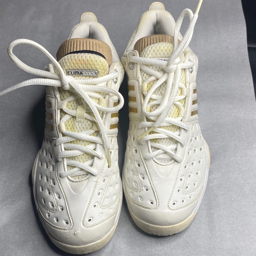 adidas ClimaCool White and Tan Athletic Shoes